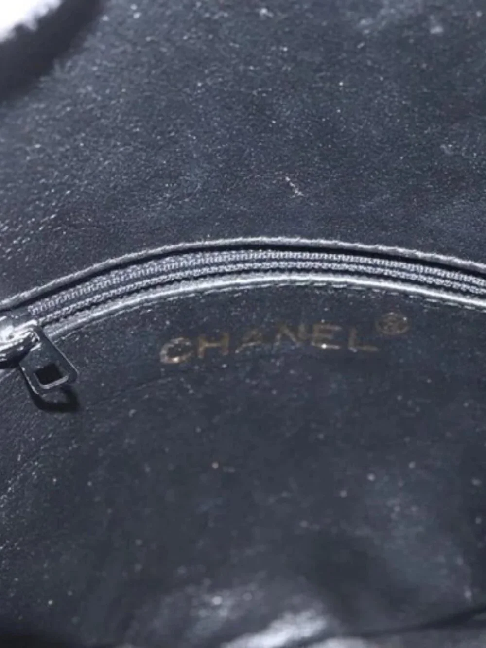 CHANEL Chain Choco Bar Shoulder Bag Suede Black Gold CC Auth LNZ606A
